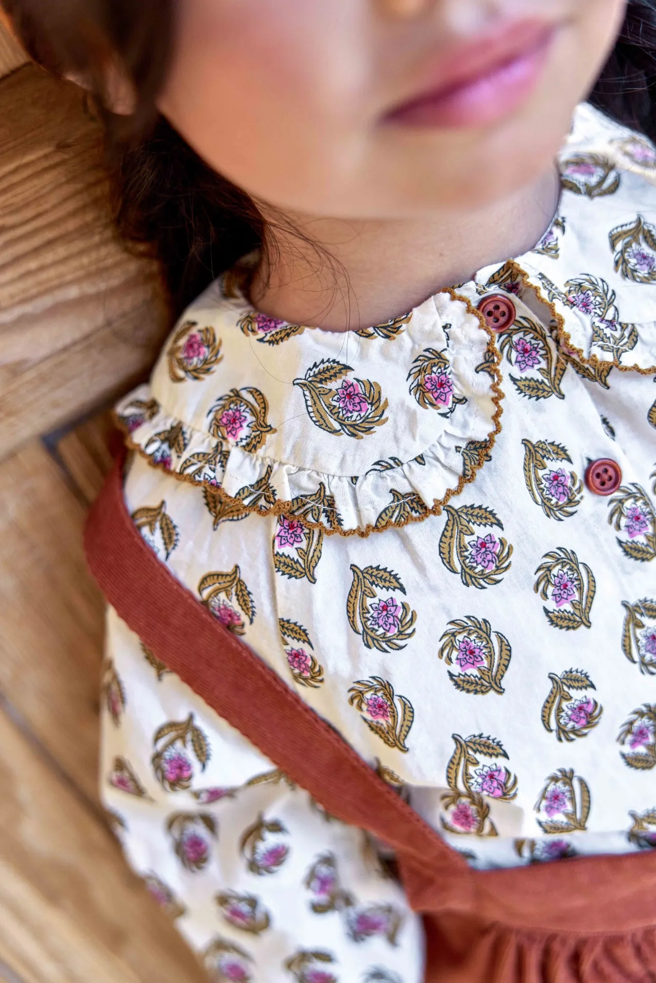 Bonton Figue Blockprint Skjorte blomstret bomuld