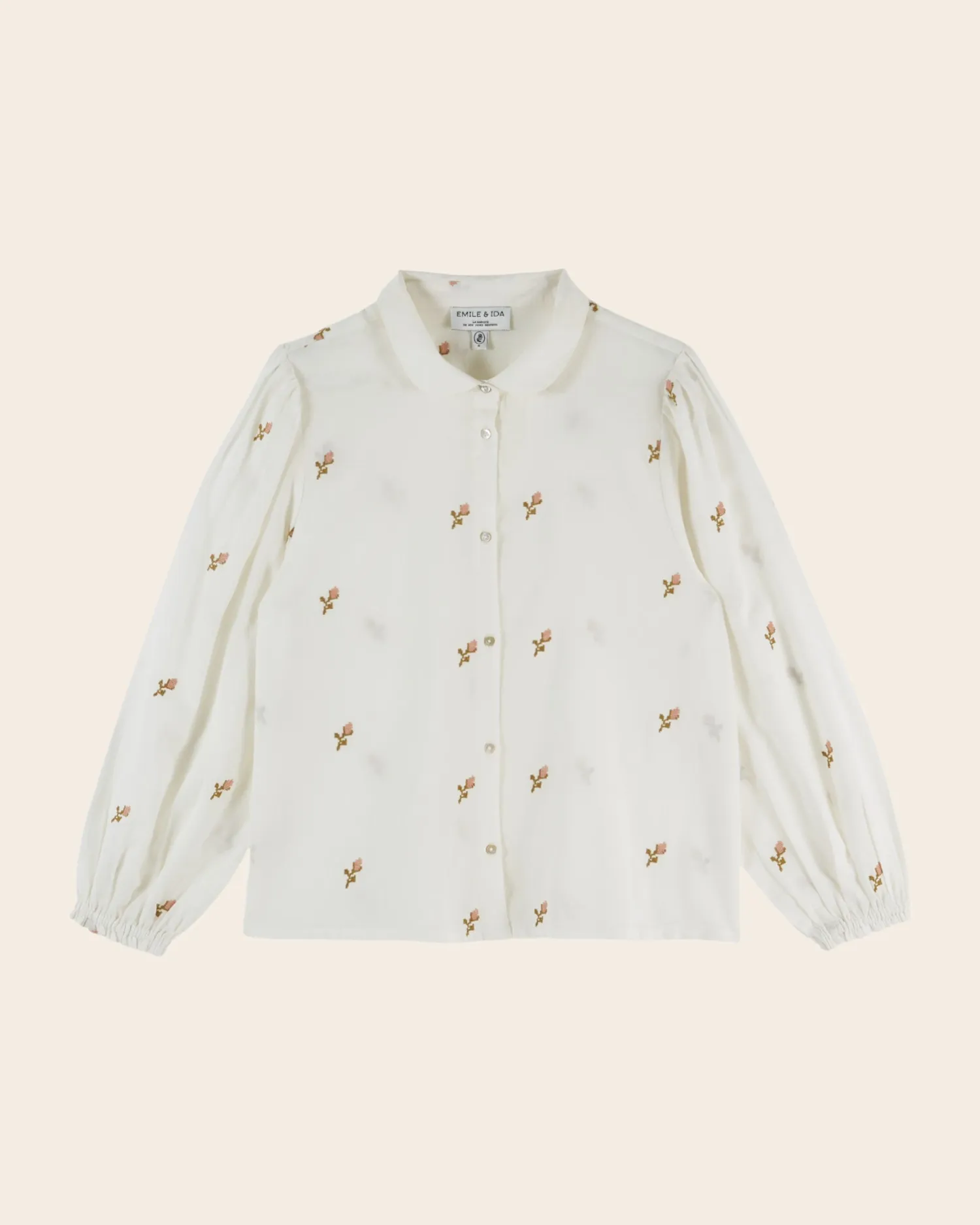 Emile et Ida Ecalypso bluse ecru broderet