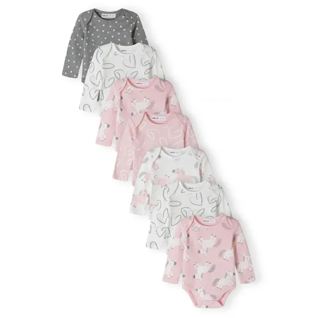 Minoti baby body 7-pak langærmet print