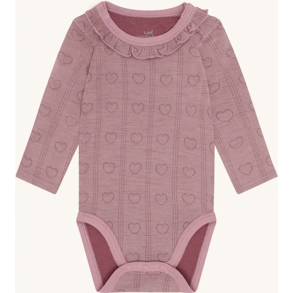 Hust & Claire HCBarbara Pointelle uldbody heather bambus