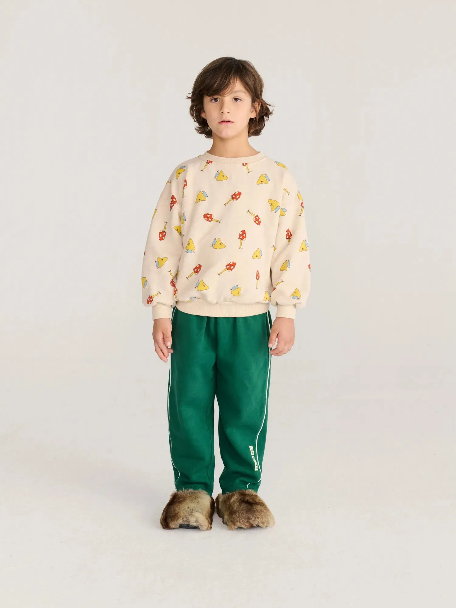 Bobo Choses Mush Monster Duo sweatshirt offwhite 2-3Y bomuld