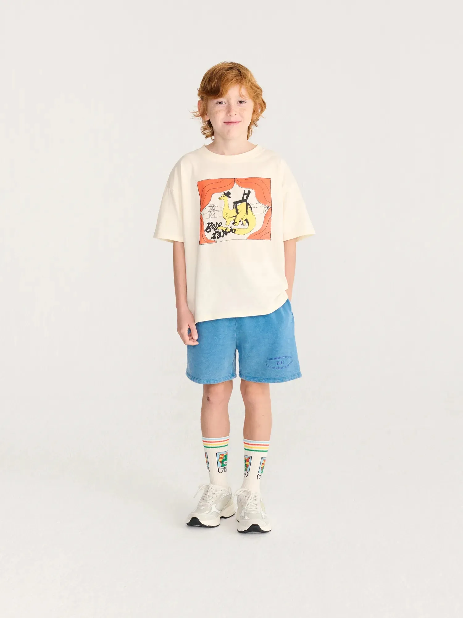 Bobo Choses Taxi Saurus T-shirt offwhite økologisk