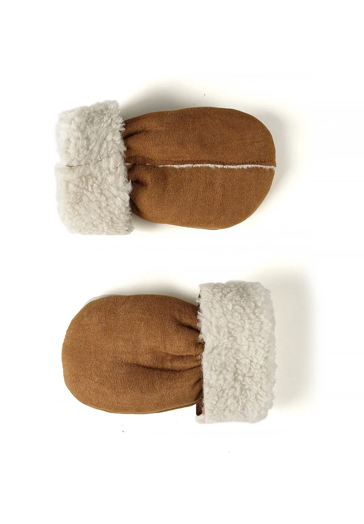 Minoti 45893 flyverhue sæt strik beige vanter