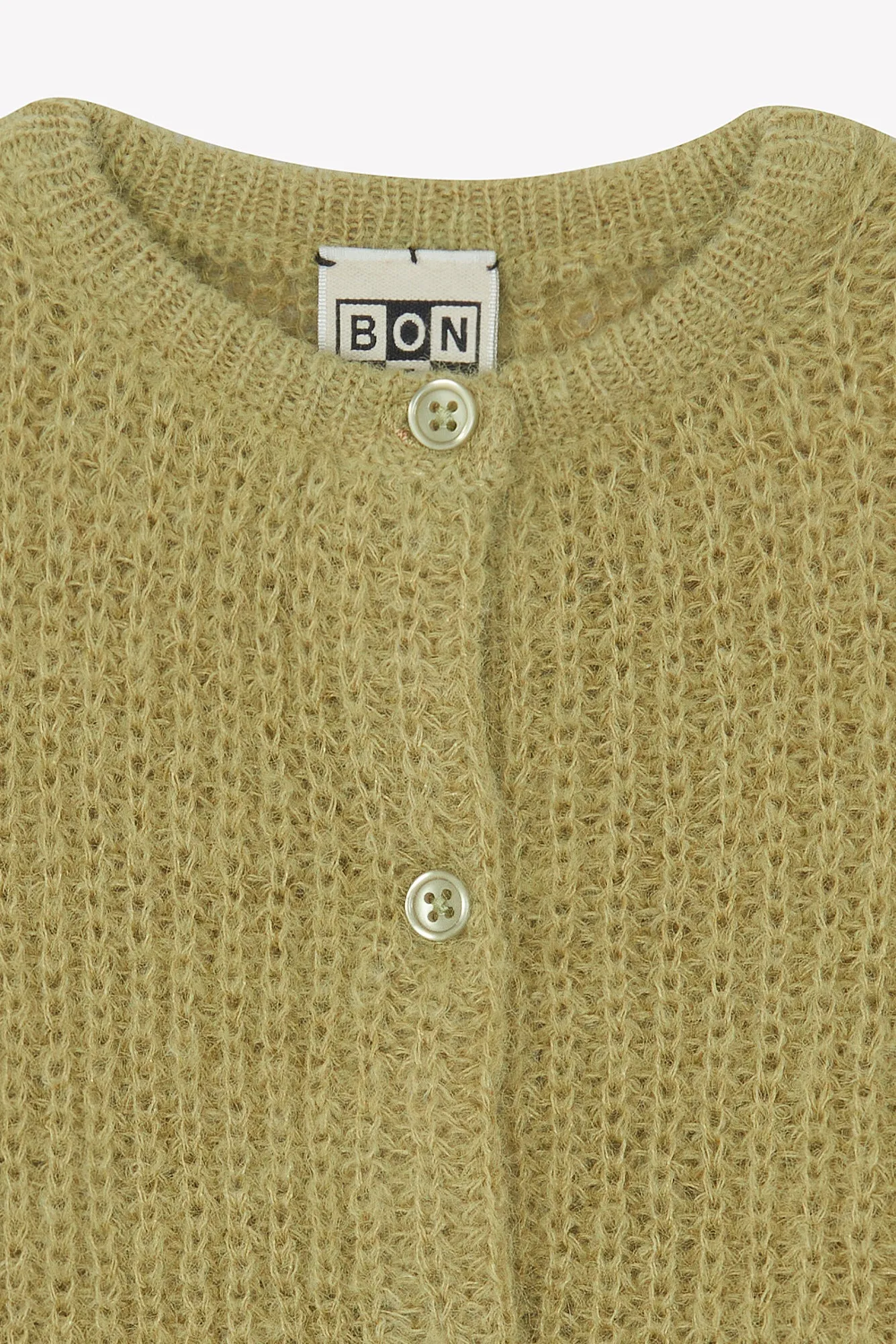Bonton Mizbeth cardigan strik grøn knapper