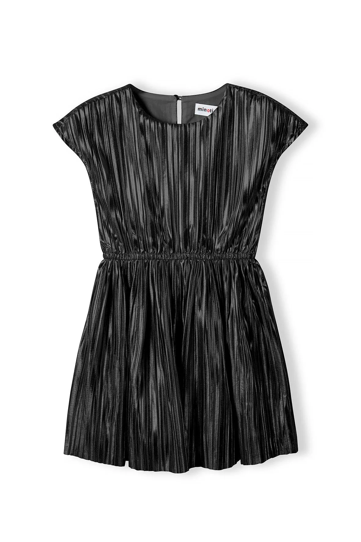 Minoti 39787 kjole sort metallic plisseret