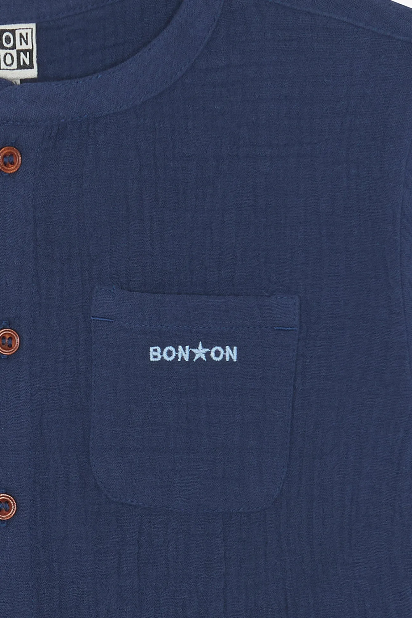 Bonton Never Blue skjorte bomuld never blue maokrave