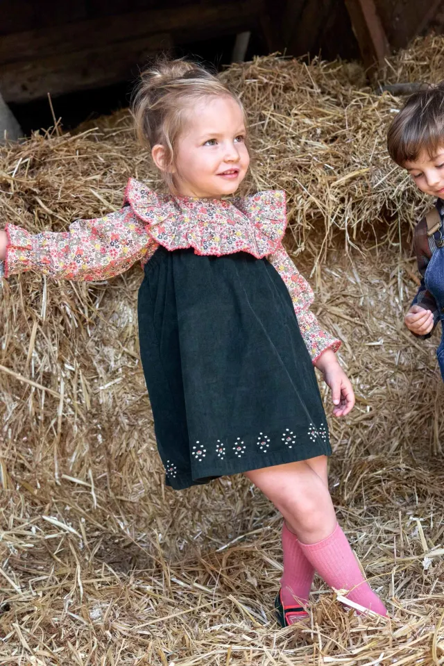 Bonton Madeleine Black Bird kjole sort fløjl