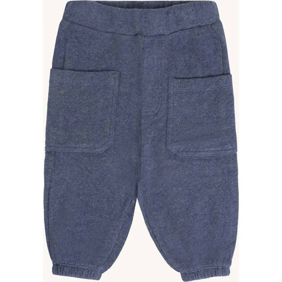 Hust & Claire HCGus Fine Knit joggingbukser vintage indigo økologisk bomuld
