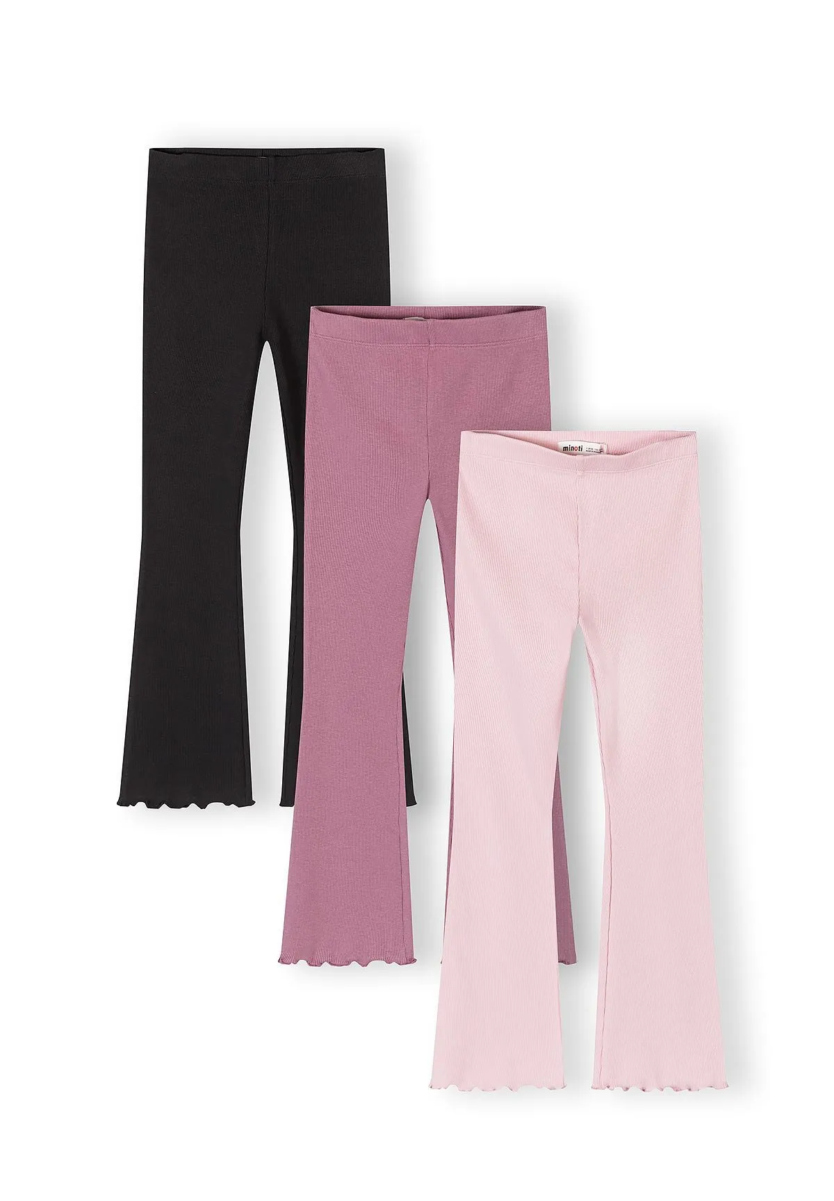 Minoti 44858 leggings 3-pak ribbet med svaj til piger