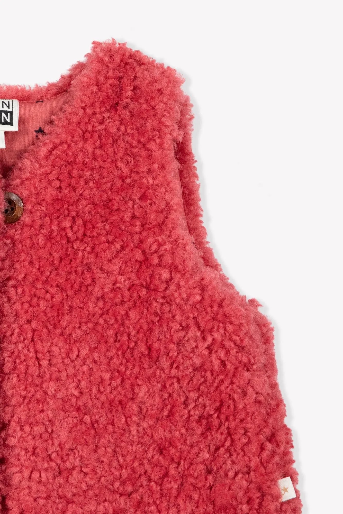 Bonton Beti vest lyserød sherpa til baby