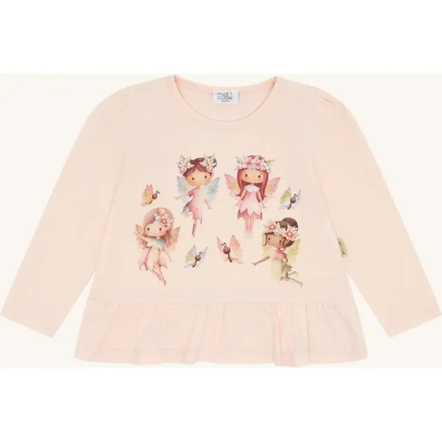 Hust & Claire Alma Spring Fairies Bluse Quartz bomuld