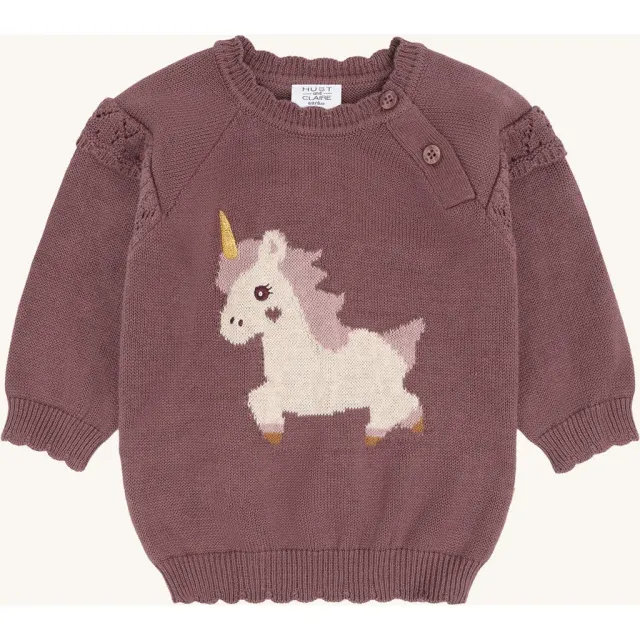 Hust & Claire HCPusle strikbluse Plum enhjørning
