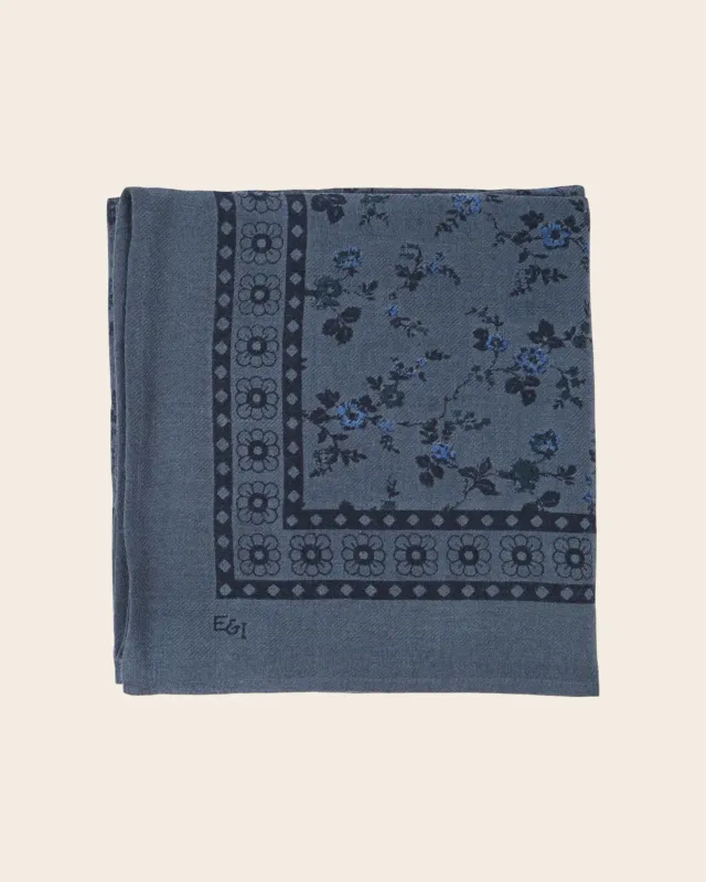 Emile et Ida Rosalie tørklæde blågrå uld 100x100