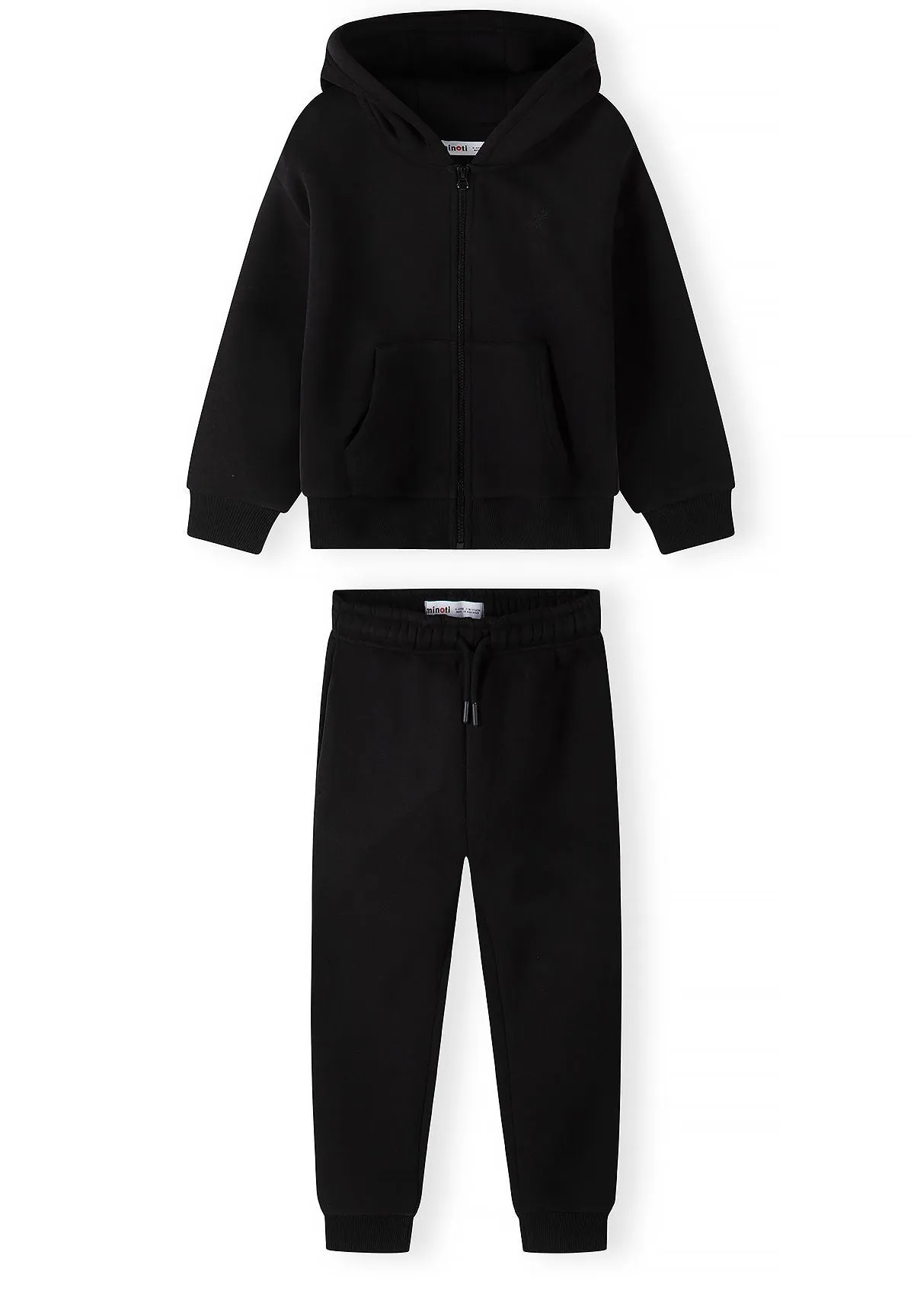 Minoti 45788 sweatset sort med lynethætte til drenge