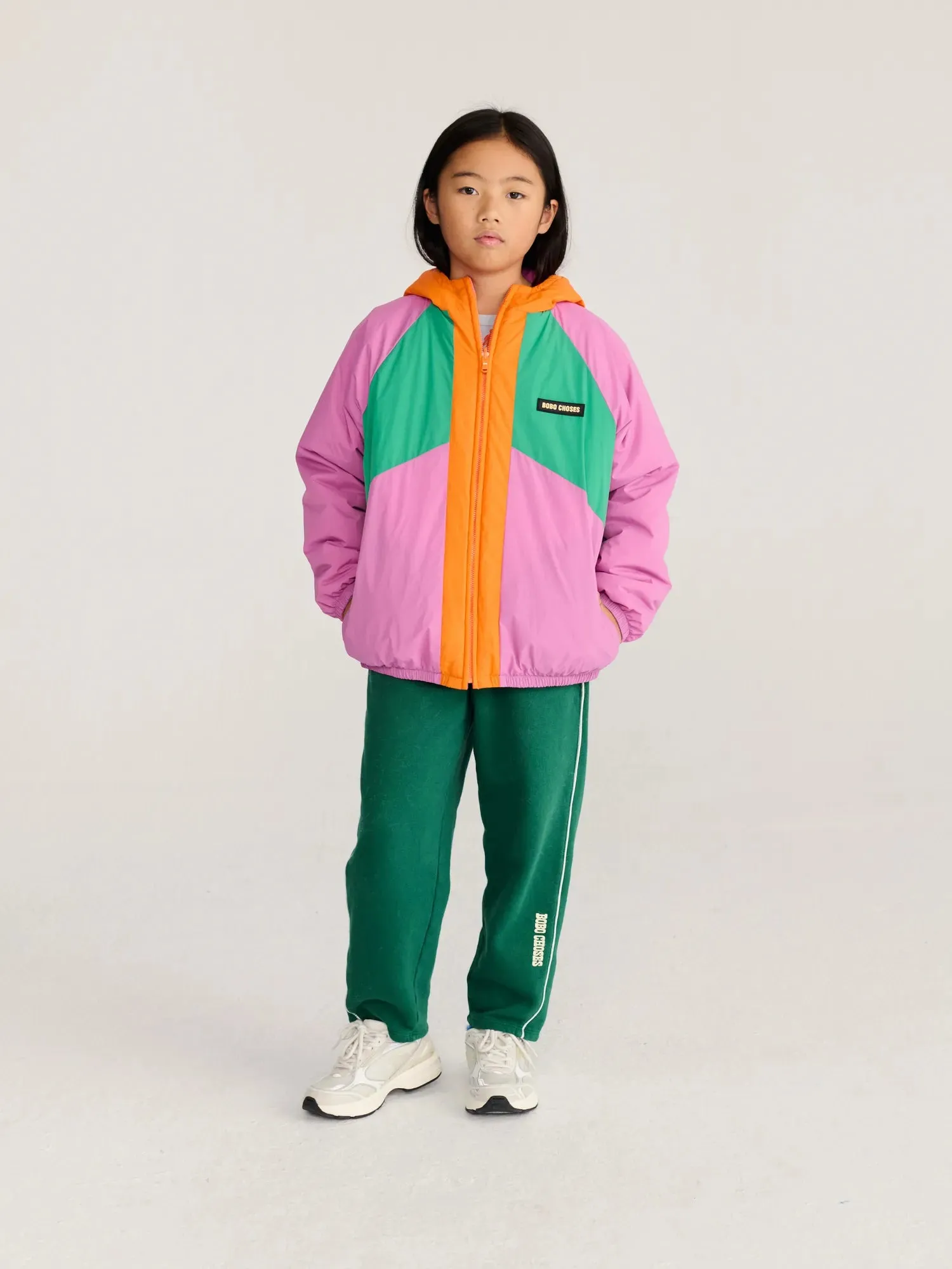 Bobo Choses Almost Moiré all over reversible anorak fuchsia