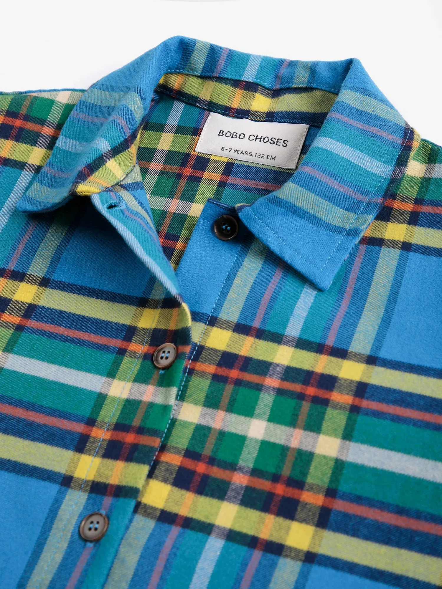 Bobo Choses Tartan All Over skjorte 2-3Y blå bomuld