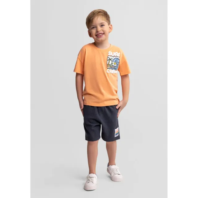Minoti 44696 shorts-sæt abrikos bomuld baby