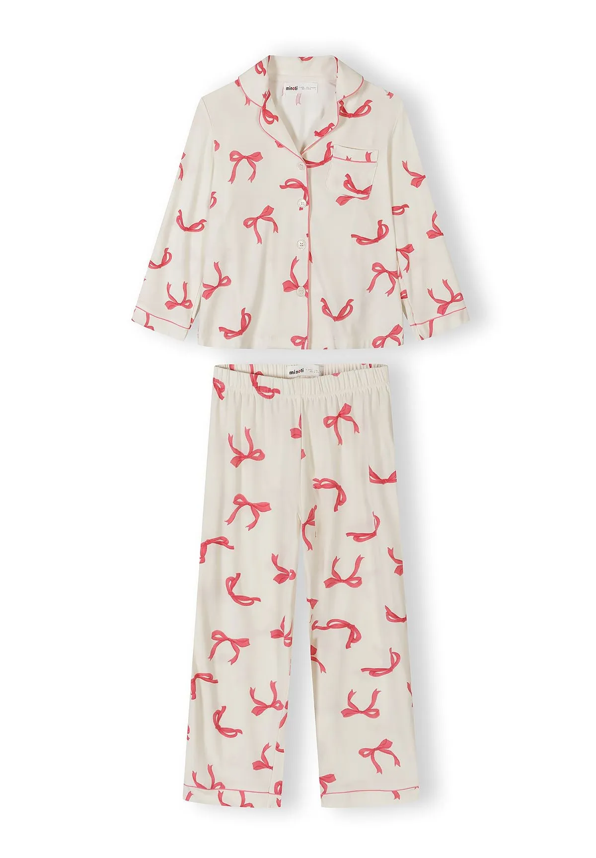 Minoti 44904 pyjamas pige creme sløjfer
