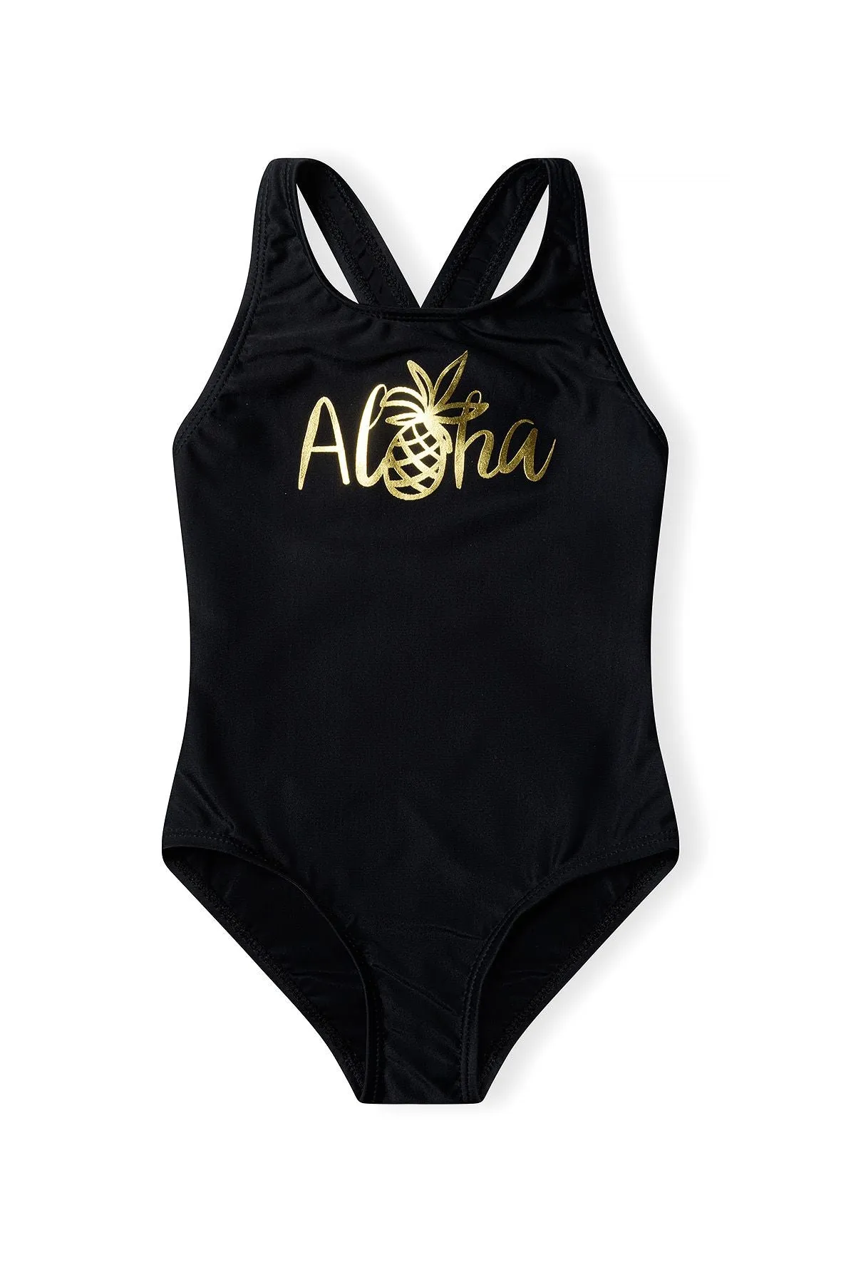 Minoti 40157 badedragt sort ananas-print