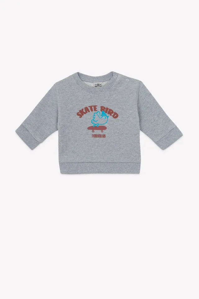 Bonton Smily Skatebird sweatshirt grå bomuld