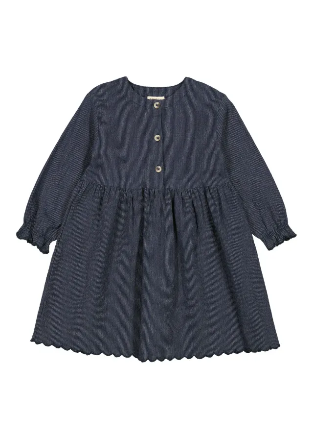 MarMar Jeans Dagmara Scallop Kjole Blue chambray