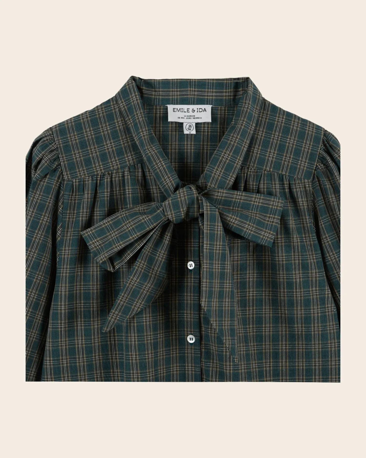 Emile et Ida Ediva bluse ternet grøn