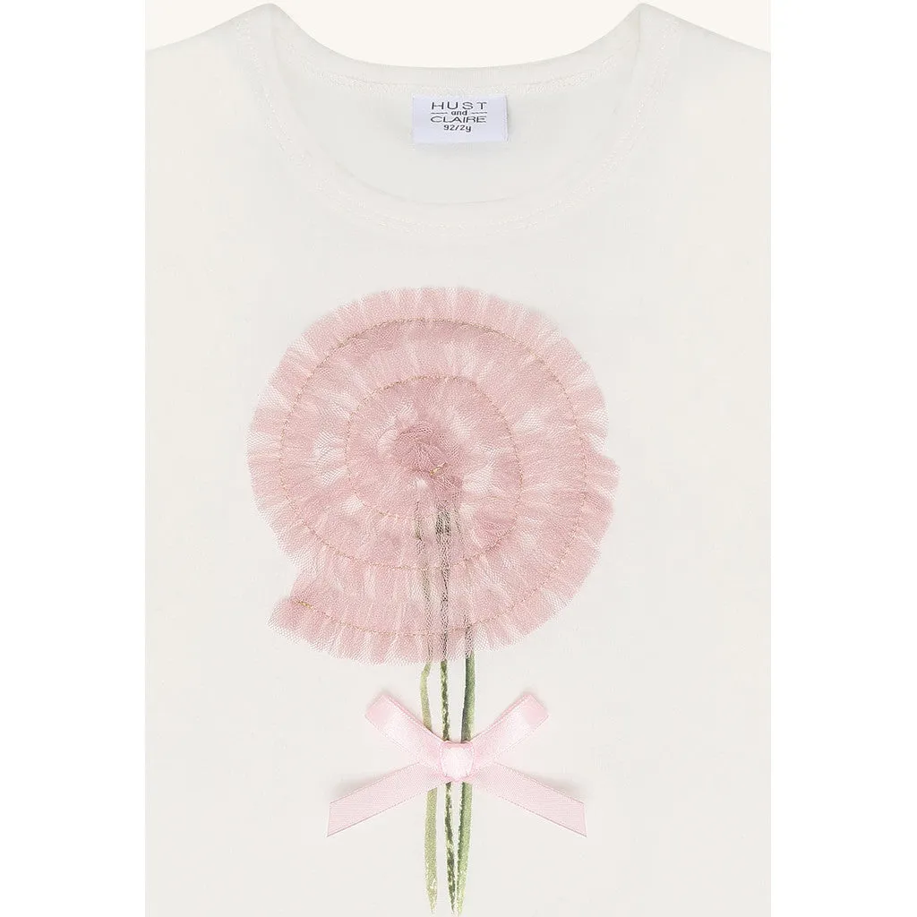 Hust & Claire Alma Swirl bluse ivory blomsterprint