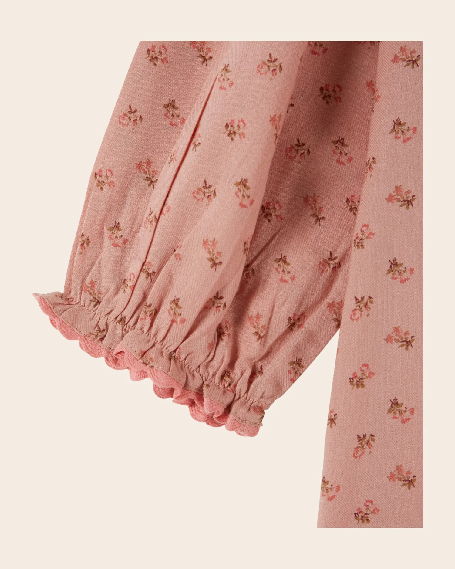 Emile et Ida pigekjole flannel rosa blomster