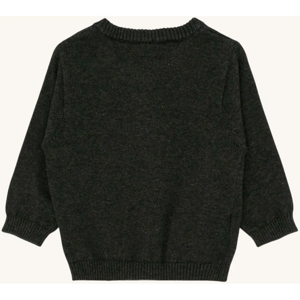 Hust & Claire Clyde cardigan Dark Grey Melange økologisk