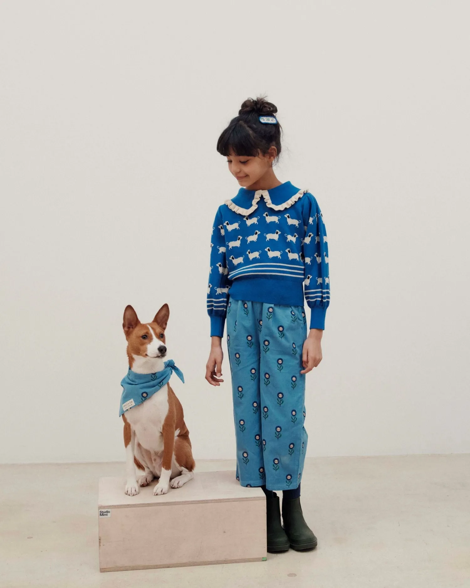 Emile et Ida Marguerite bleu bandana til hund blå