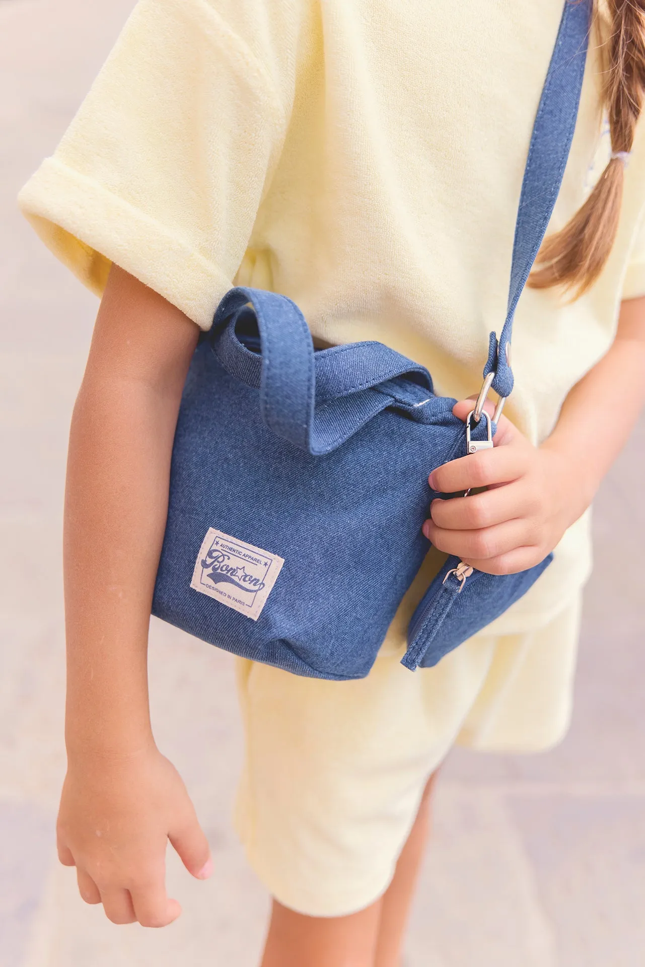 Bonton Chloé skuldertaske denim med hjerte
