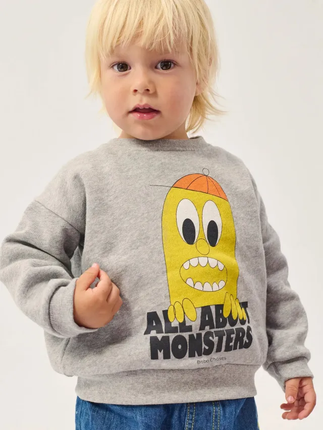 Bobo Choses Bigtooth Lemon sweatshirt grå 3 mdr økologisk