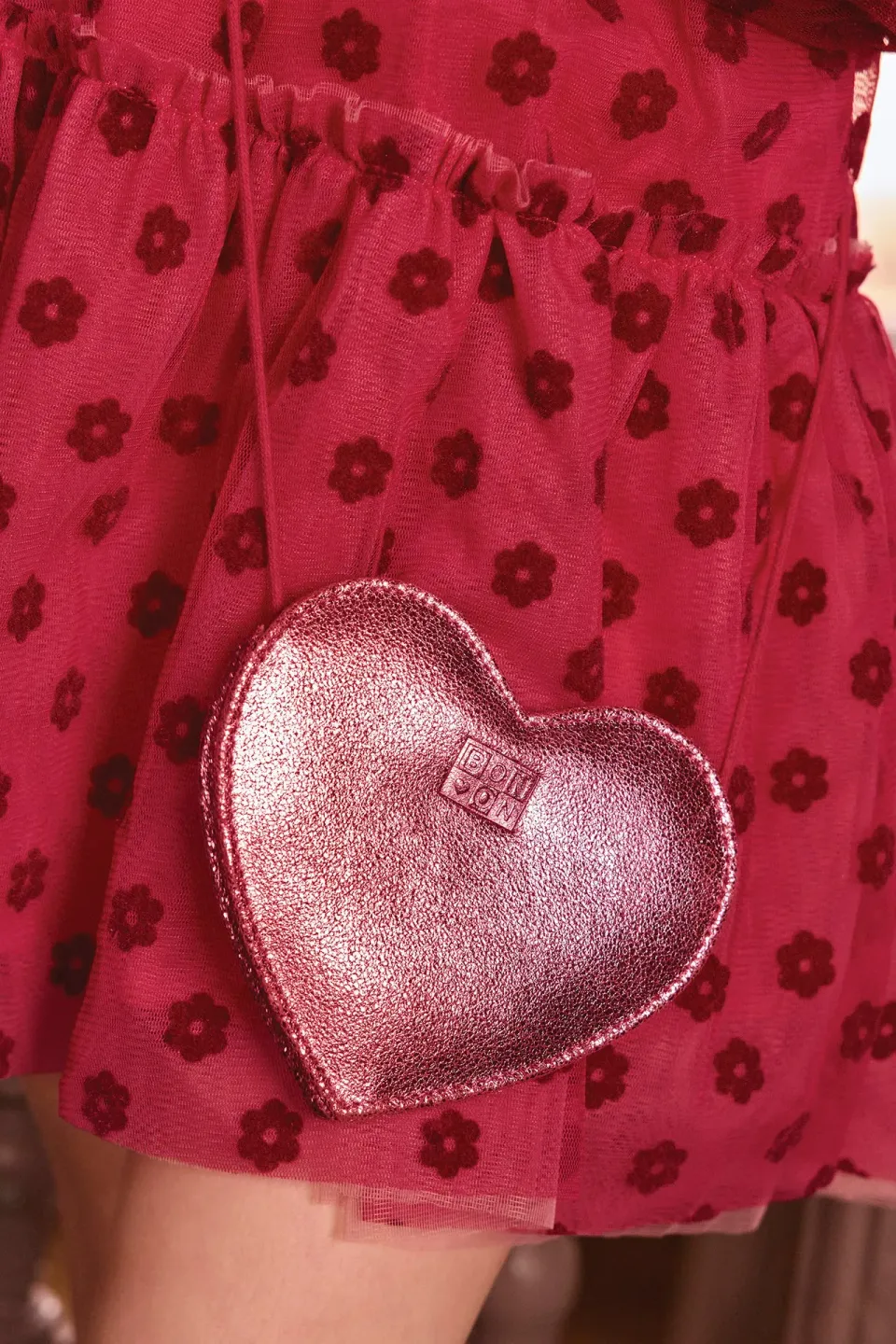 Bonton Lecoeur børnetaske hjerte rosa læder