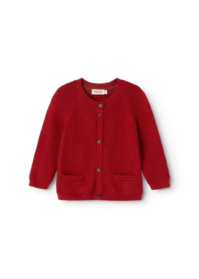 MarMar Taki strikcardigan Cherry blød bomuld