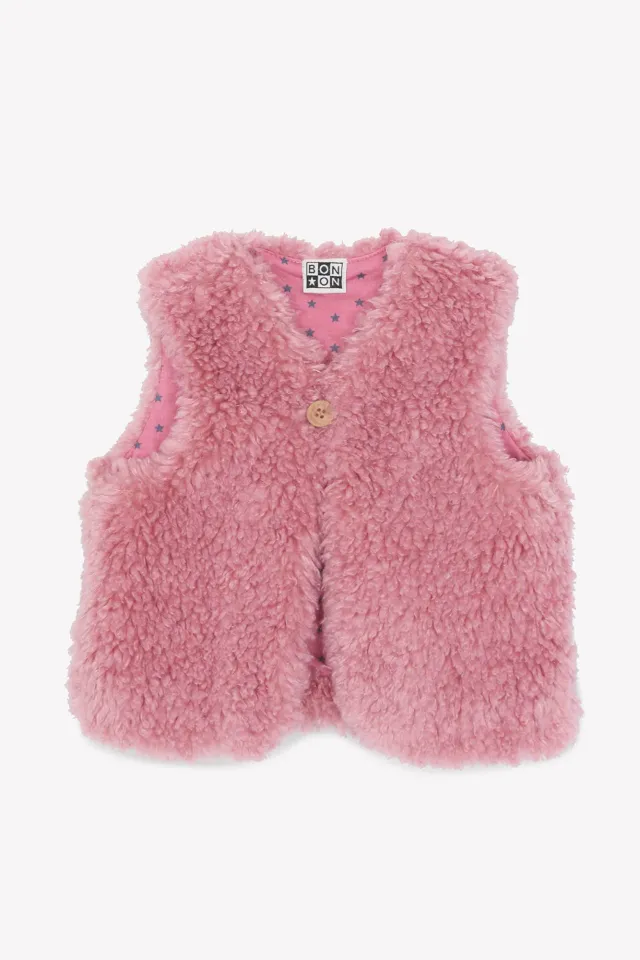 Bonton Beti Sherpa Rose Pinkyee vest teddy