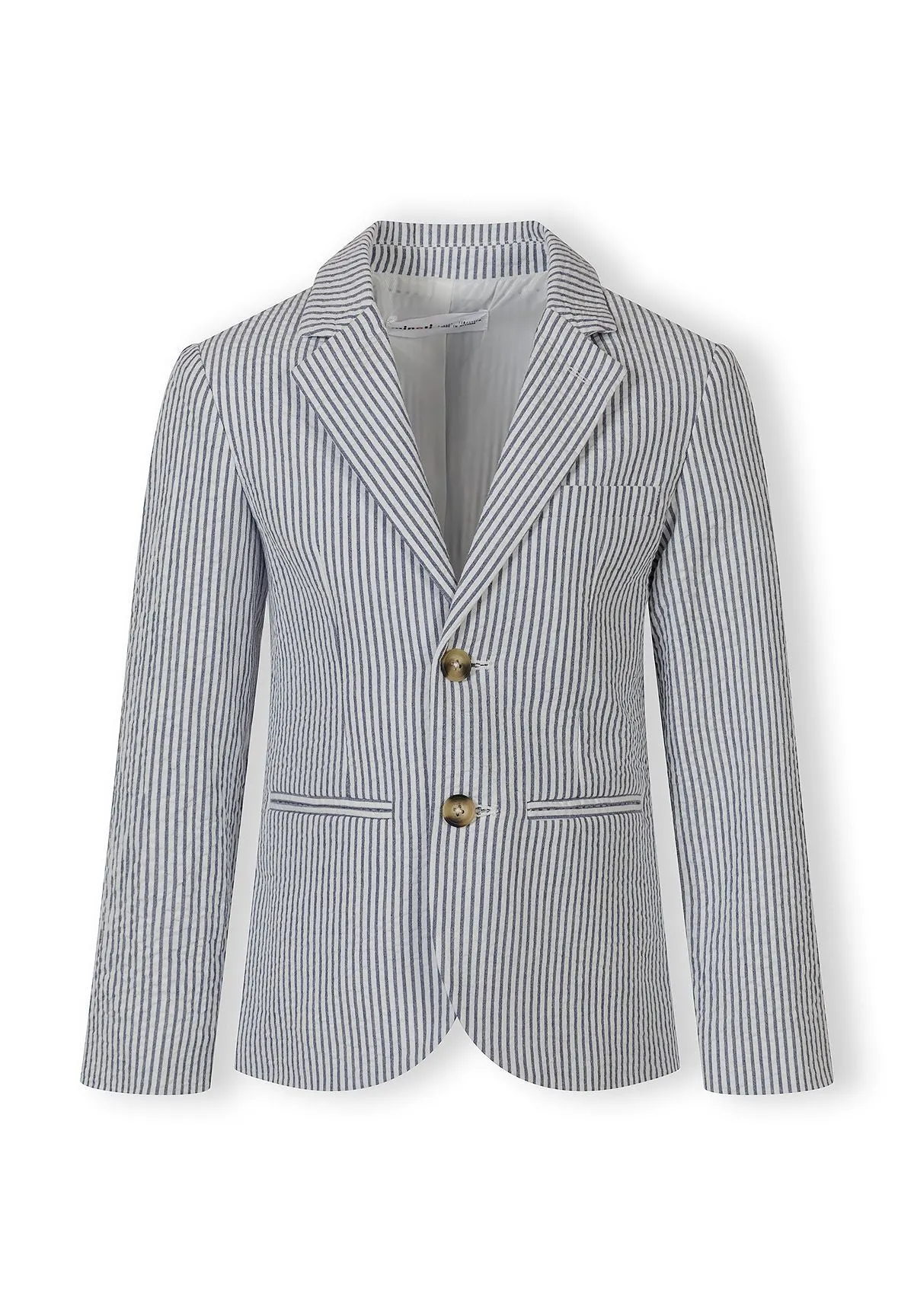 Minoti 44618 blazer mørkeblå stribet strækbar