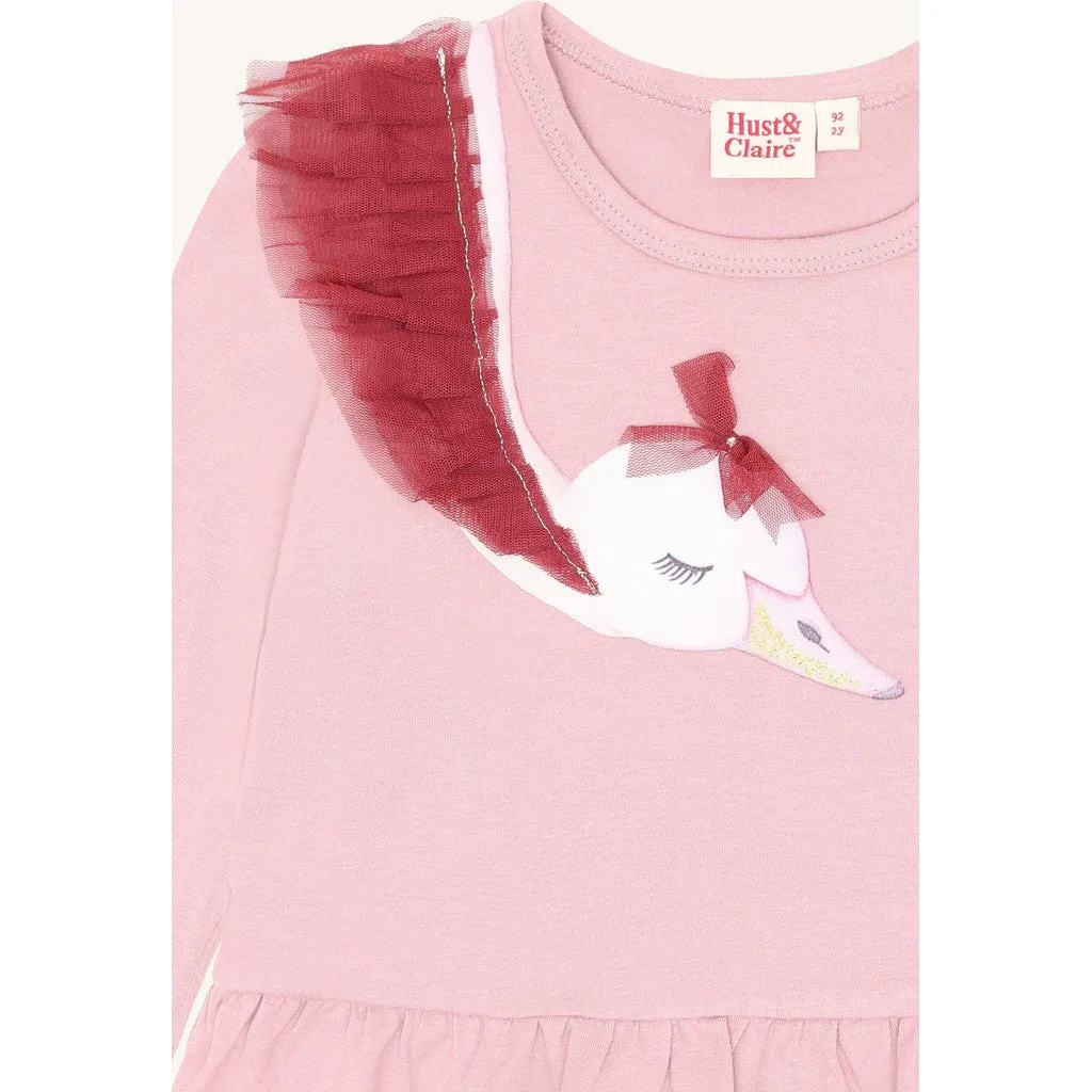 Hust & Claire Alma Swan langærmet bluse Heather bomuld