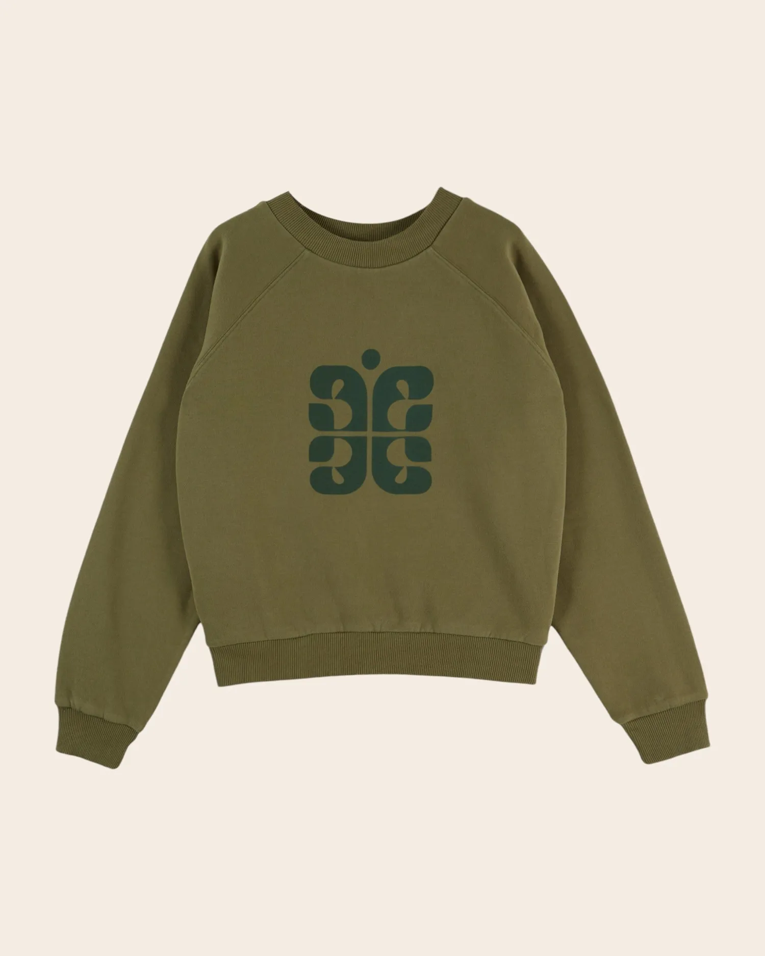 Emile et Ida Earl sweatshirt grøn logo økologisk bomuld
