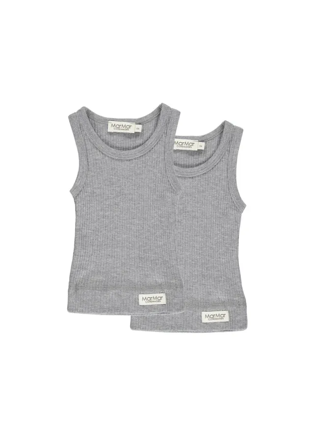 MarMar Baby Sleeveless undertøj 2-pak Grey Melange økologisk