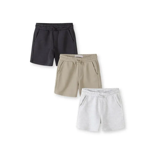 Minoti 44772 shorts dreng grå 3-pak strik