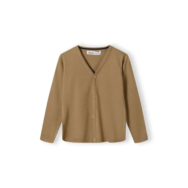 Minoti 43905 strikcardigan til drenge camel finstrik