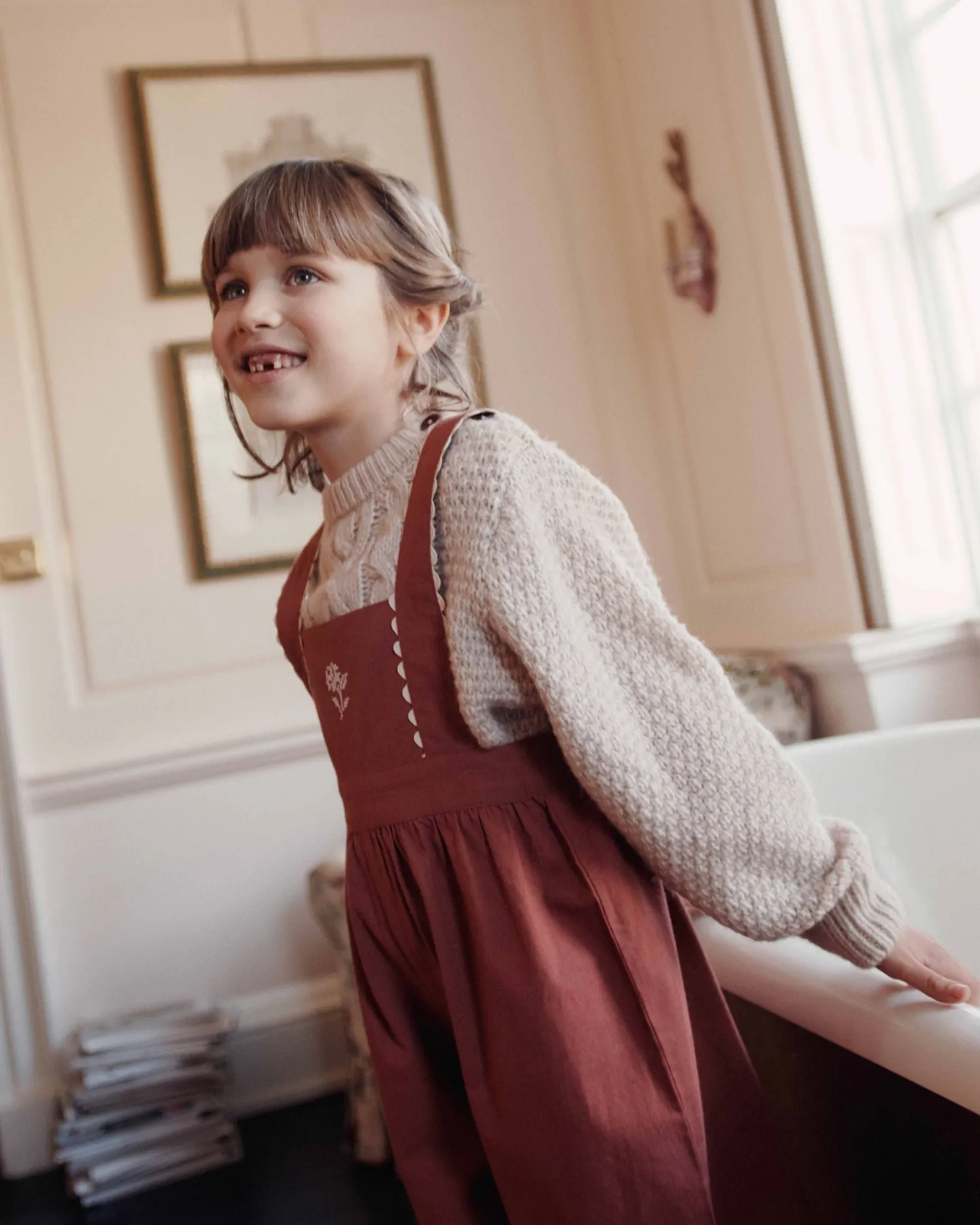 Emile et Ida Farine striktrøje beige uld