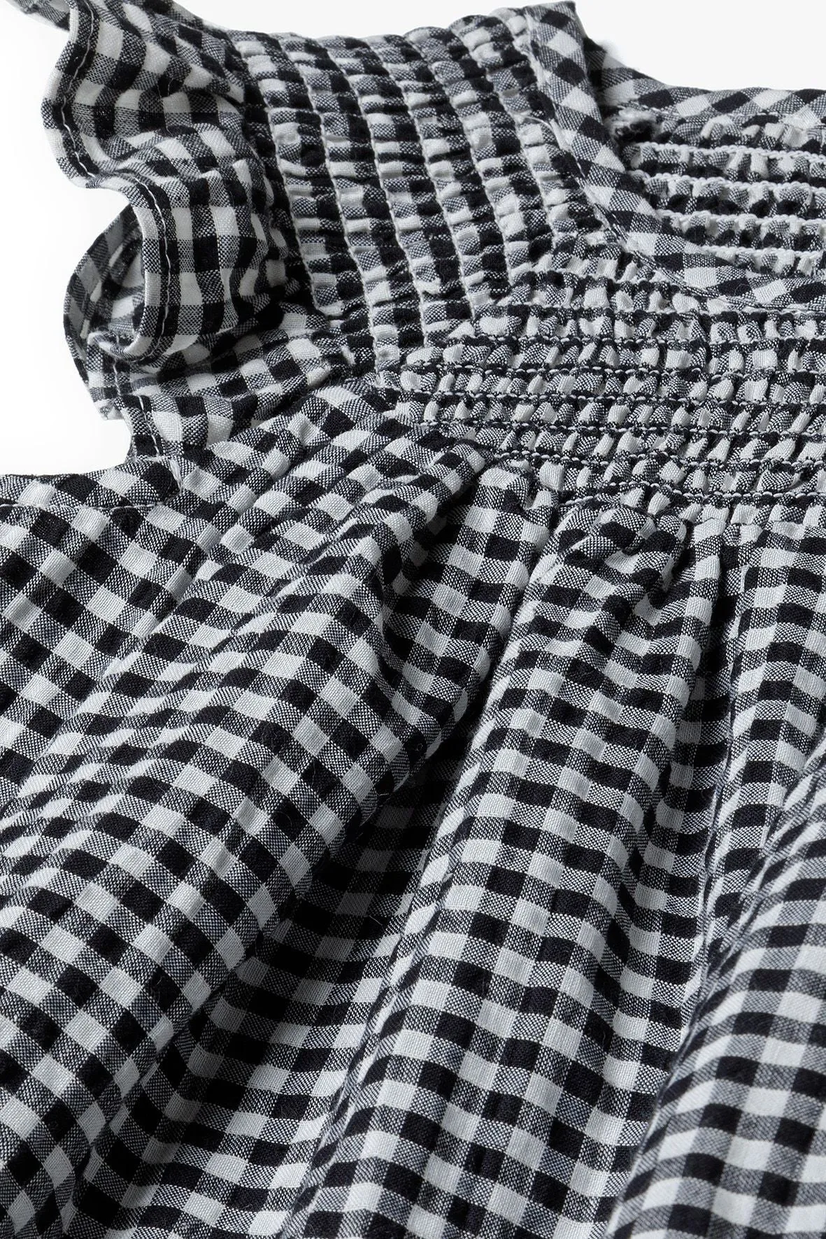 Minoti 38130 jerseykjole til baby grå tern smock