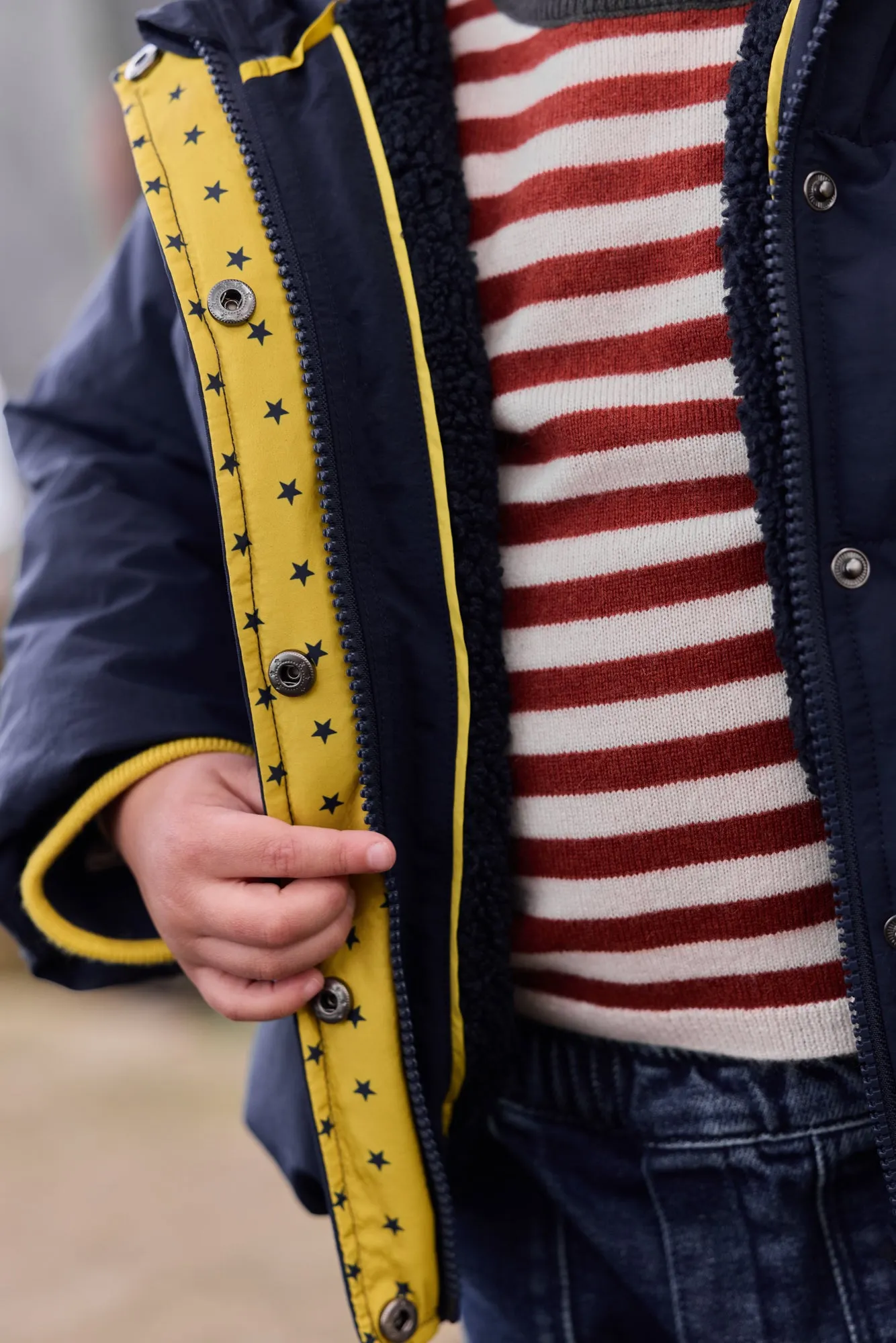 Bonton Parker dynejakke sailor blue sherpa