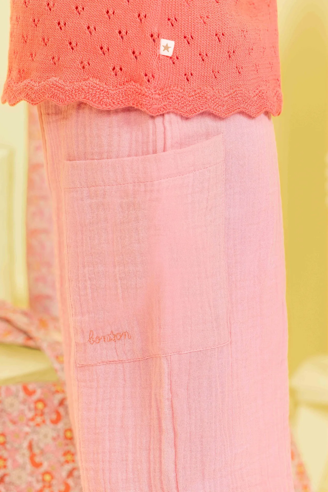Bonton Lauren bukser rosa bomuld 3A-12A