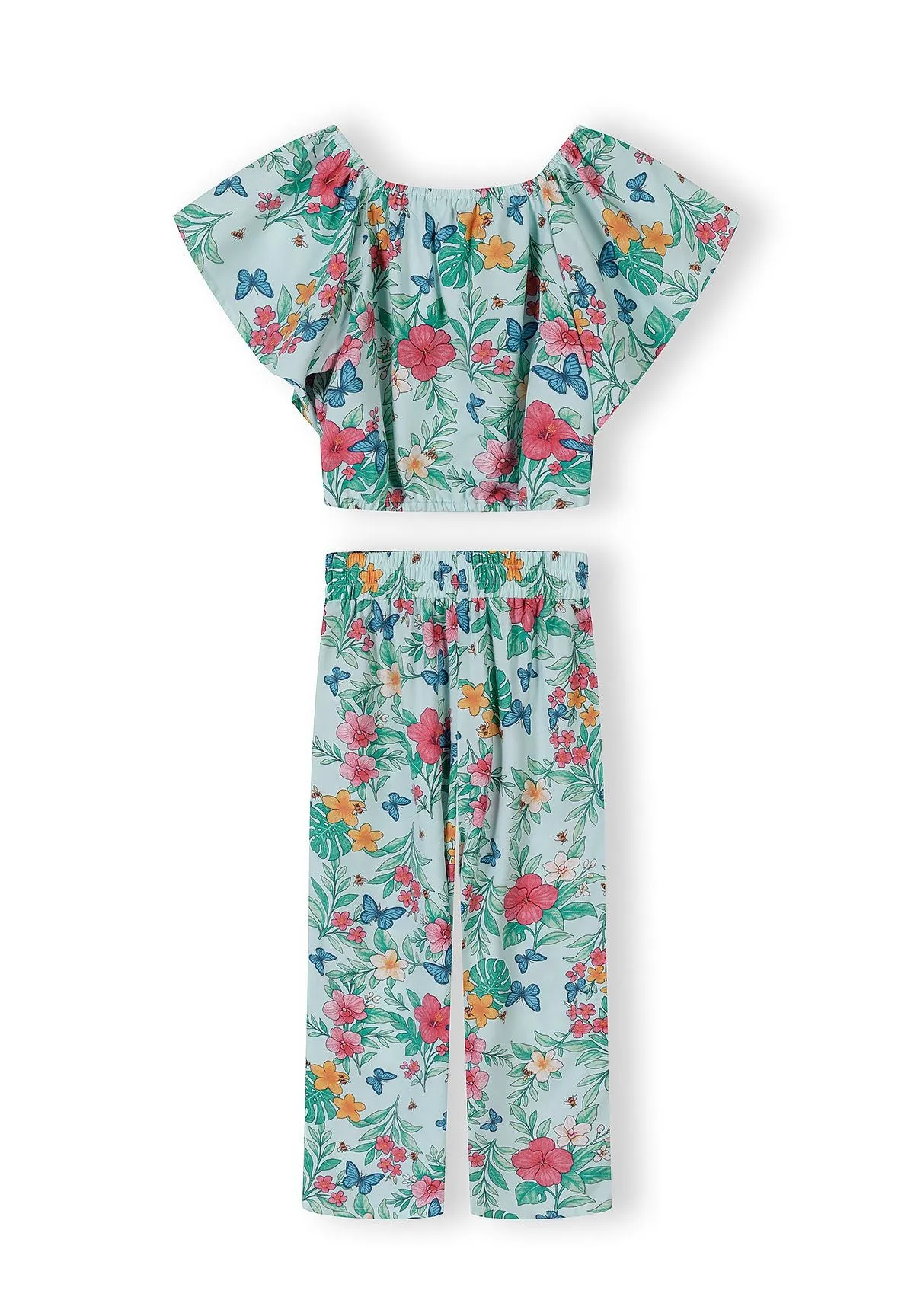 Minoti 44661 sæt mint viskose blomster
