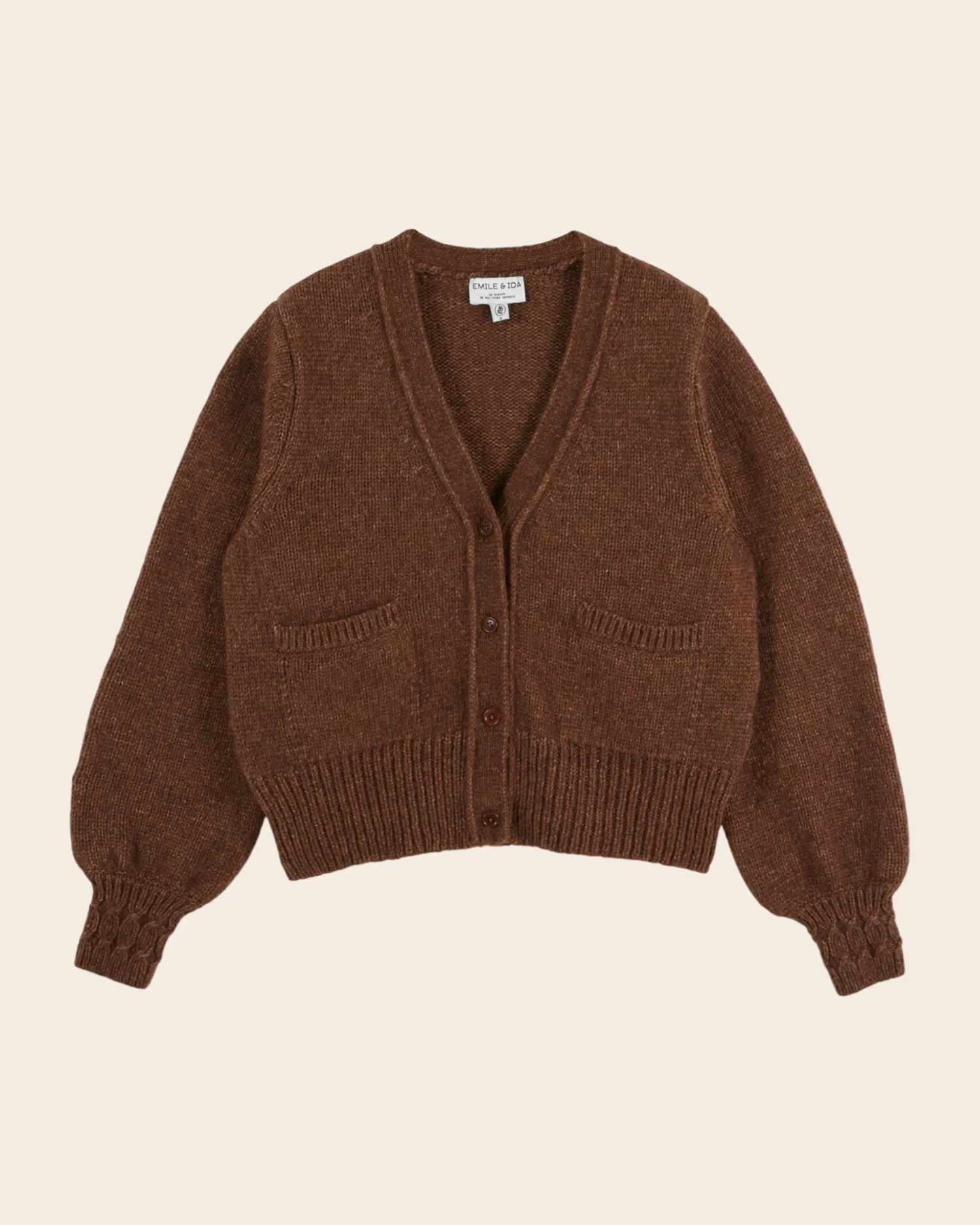 Emile et Ida Ecora cardigan brun merinould