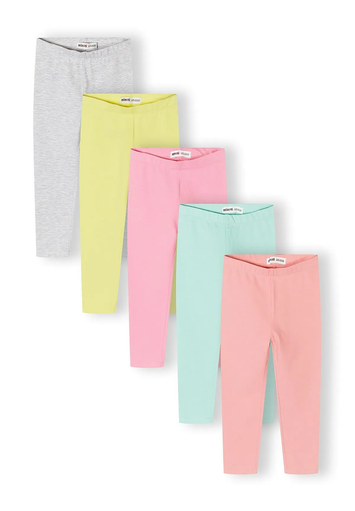 Minoti 44824 leggings til piger 5-pak pastel bomuld