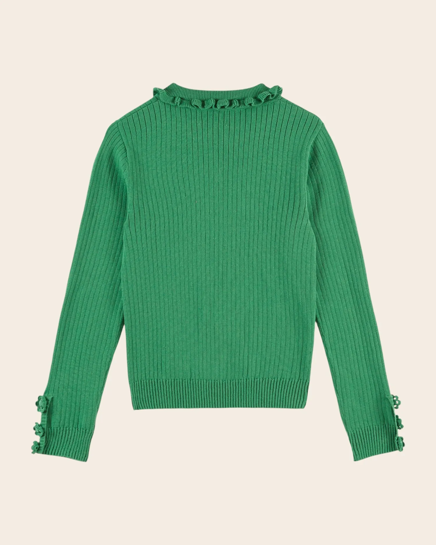 Emile et Ida Eliane pullover grøn rib flæsekrave