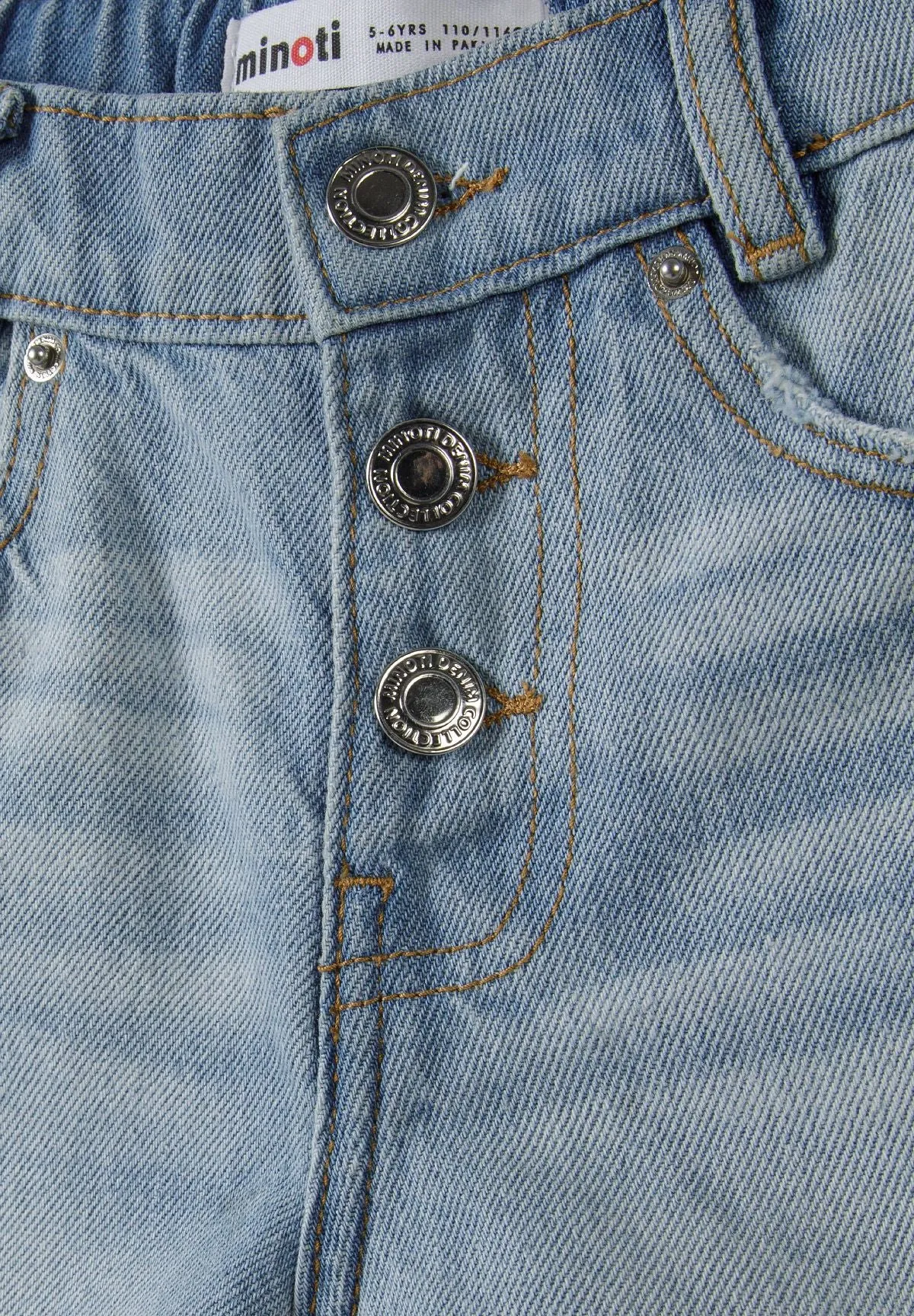 Minoti 42724 jeansshorts til piger lyseblå